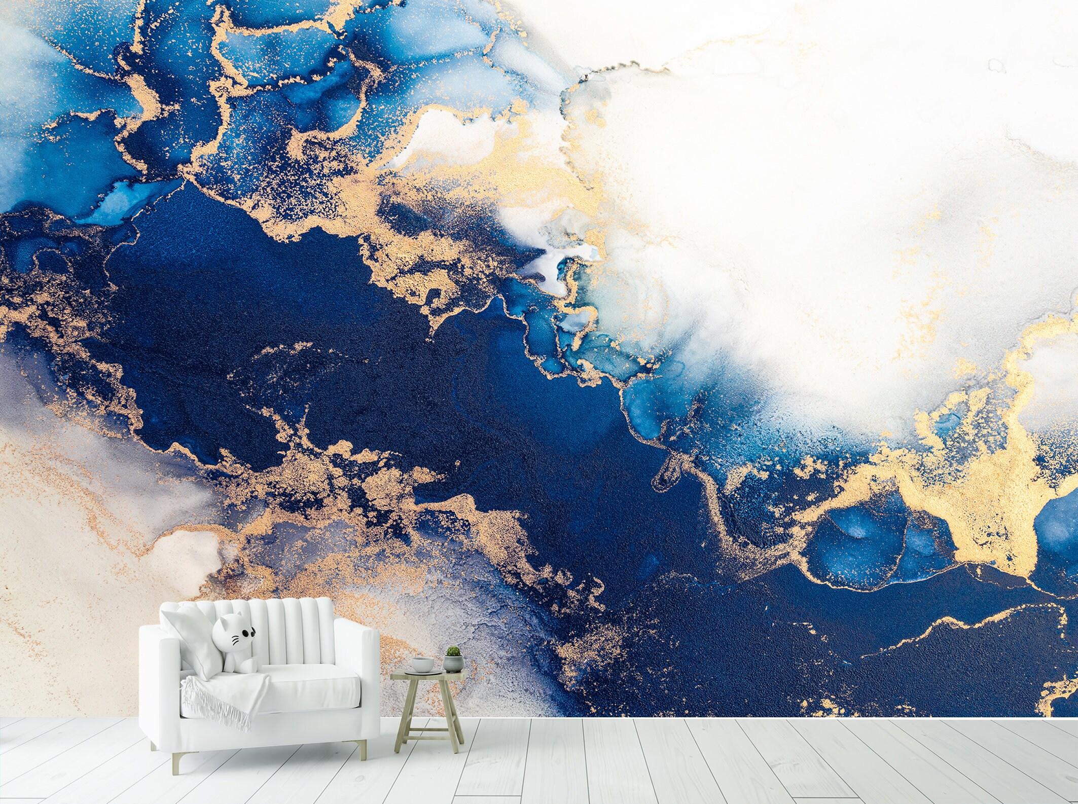 [49+] Blue And Gold Marble Wallpapers WallpaperSafari