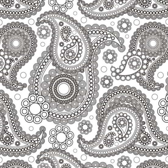 Black And White Paisley Pattern