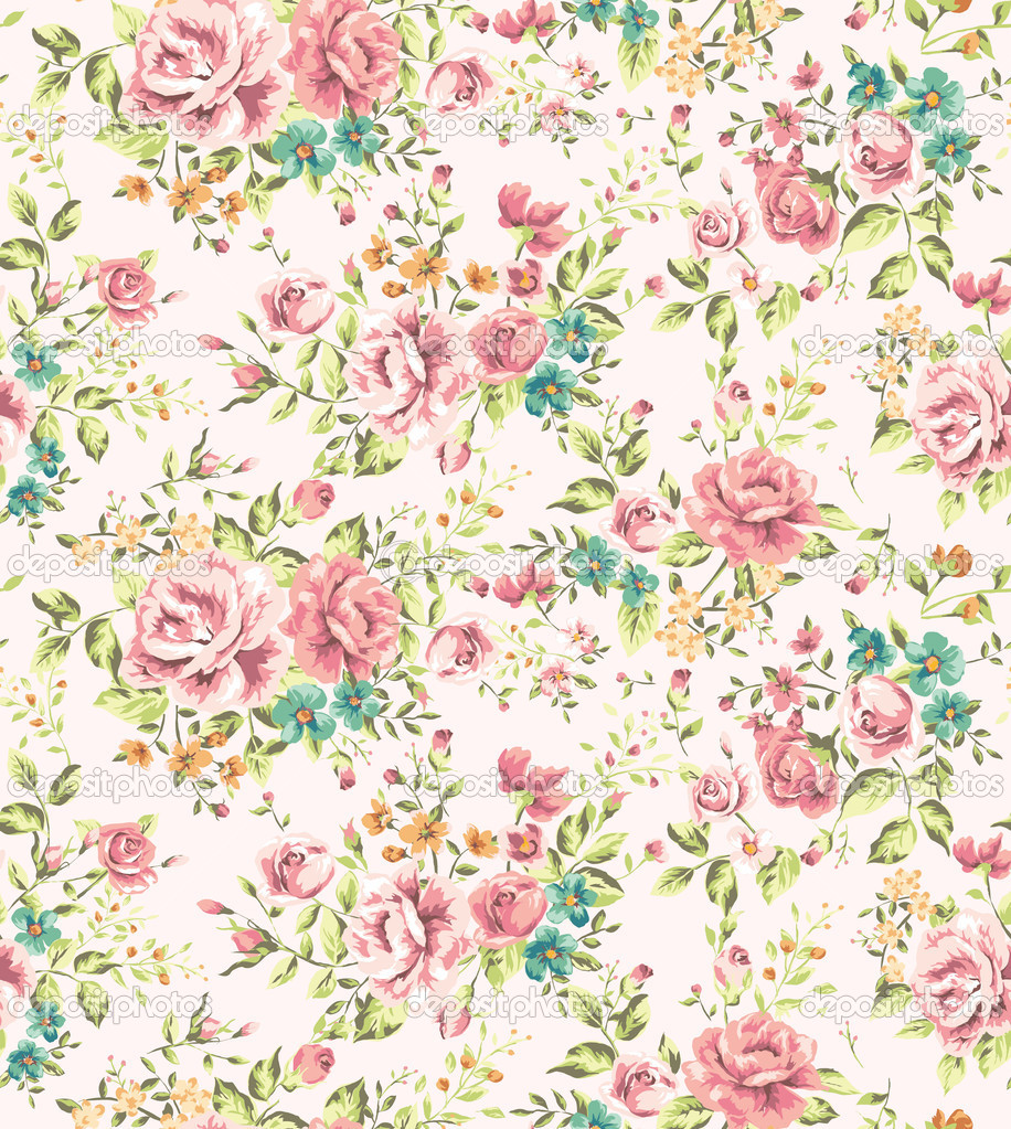 Classic Wallpaper Seamless Vintage Flower Pattern Vector Background