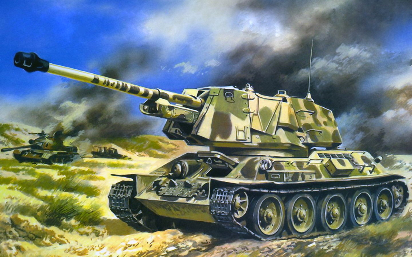 Wallpaper T Tank Painting Art Army