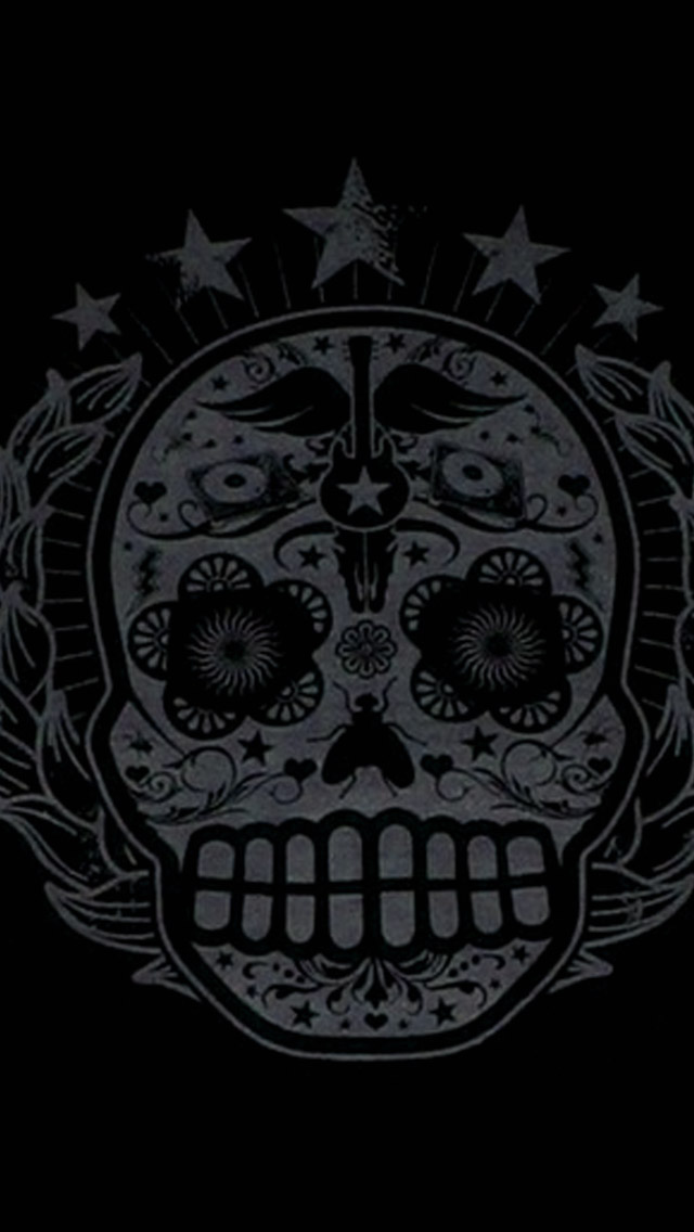 Sugar Skull Tattoo Style iPhone Wallpaper