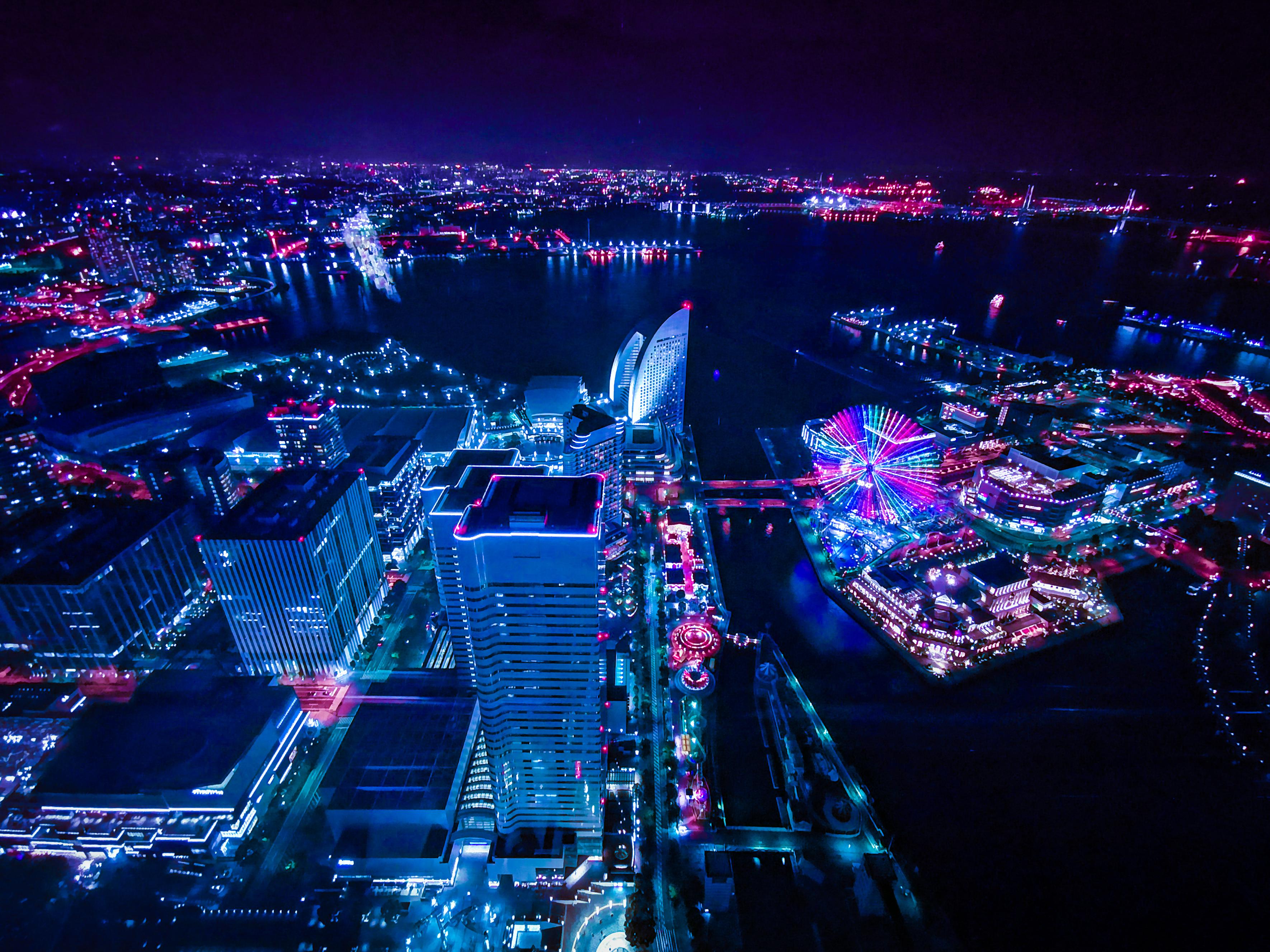Yokohama At Night Noen City 4k 1440p Resolution HD Wallpaper