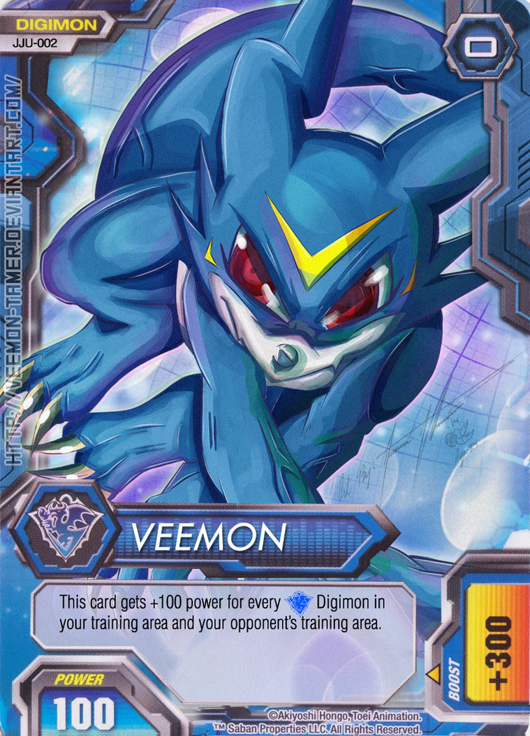 Veemon Digimon Fusion Ccg Fan Card By Tamer
