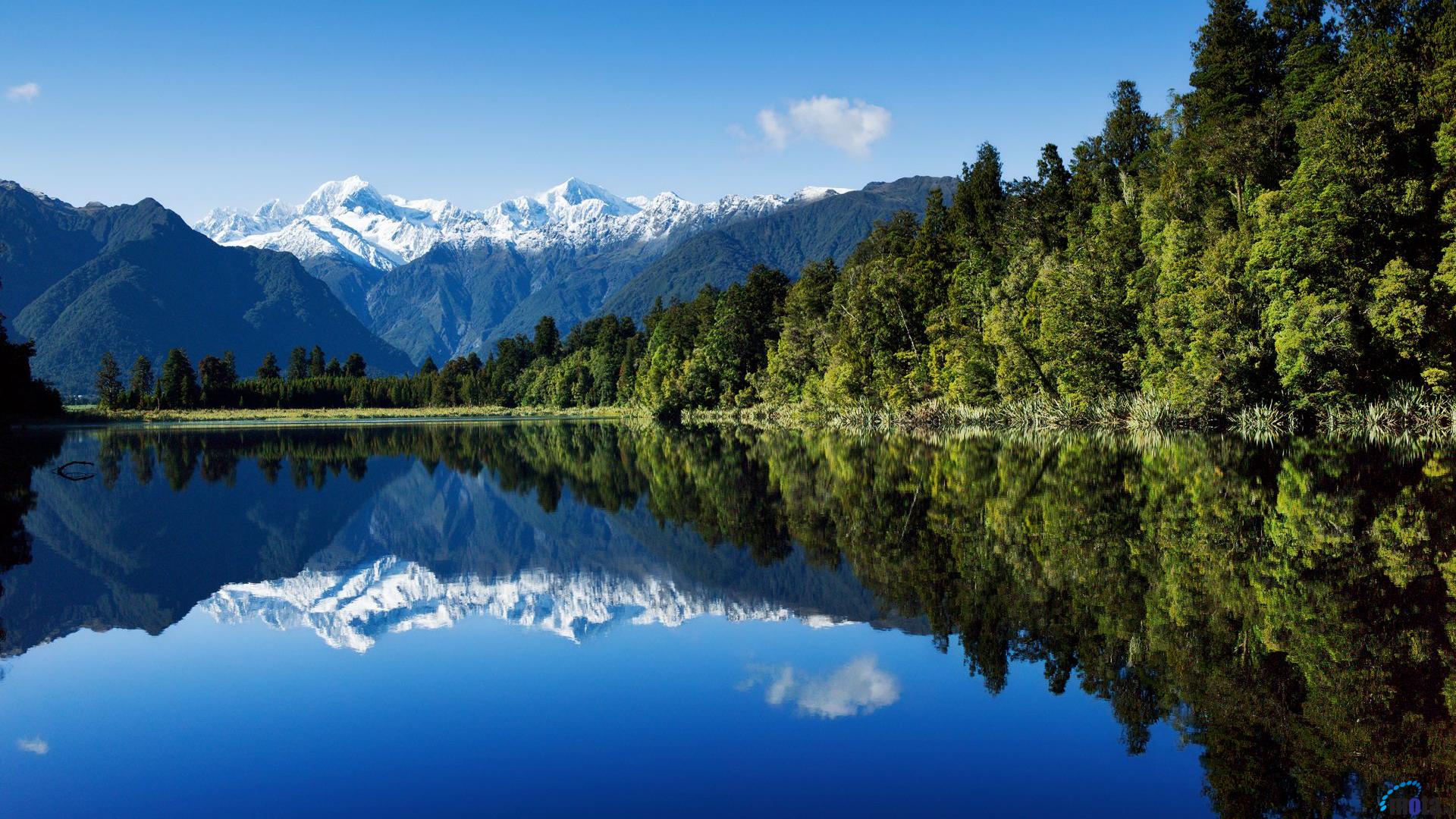 Download Wallpaper Mountains and lake in New Zealand 1920 x 1080 HDTV