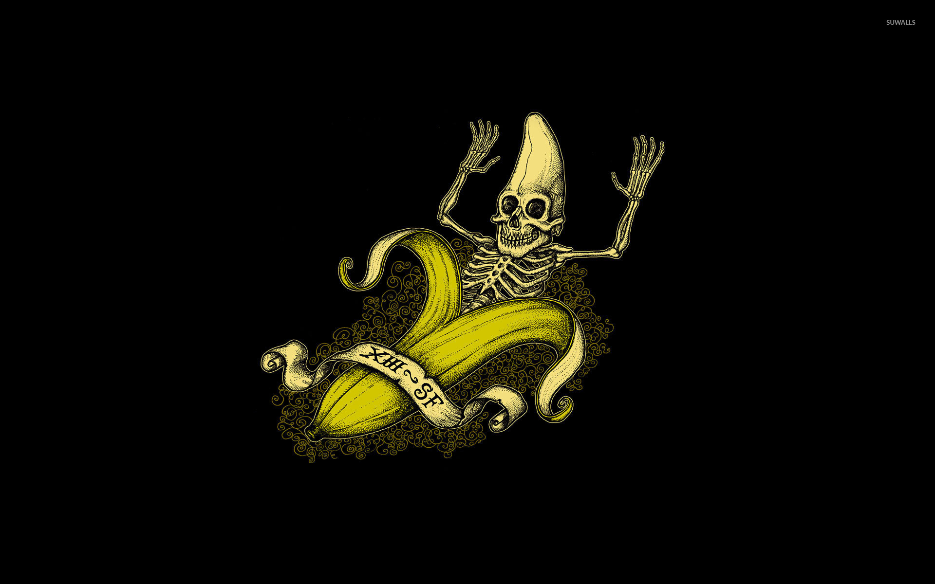 Banana Skeleton Wallpaper Funny