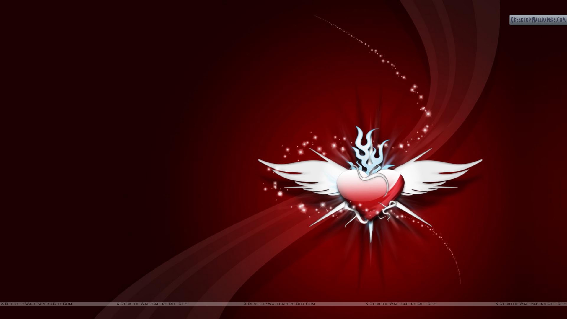 Red Heart With White Wings Cool Wallpaper Jpg