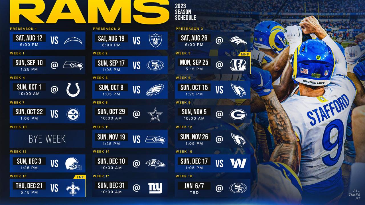 Los Angeles Rams Release Official Season Schedule