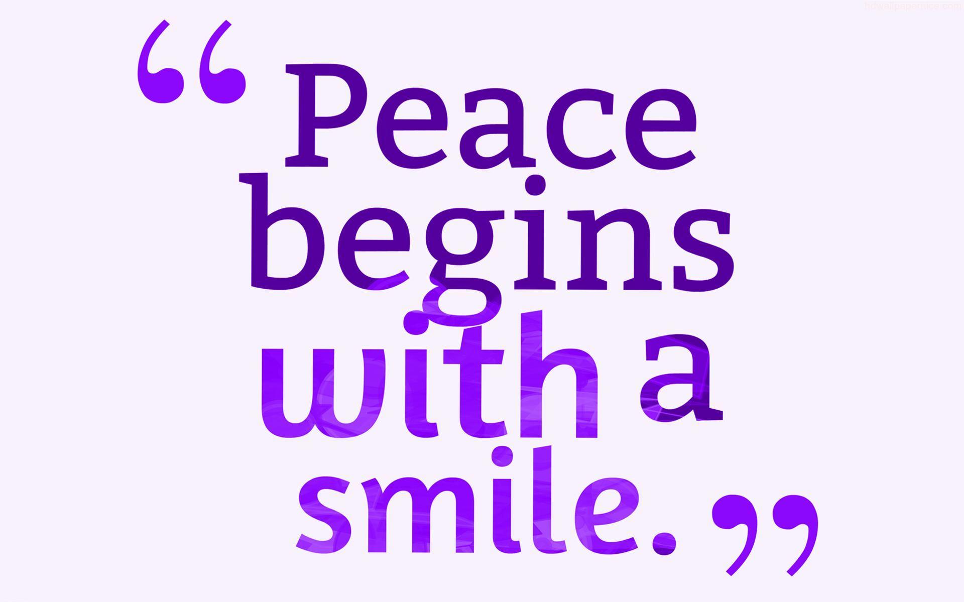 Peace And Smile Quotes HD Wallpaper Wallpaperpick