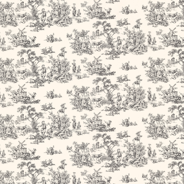 Brewster Charcoal Toile Wallpaper This Lovely