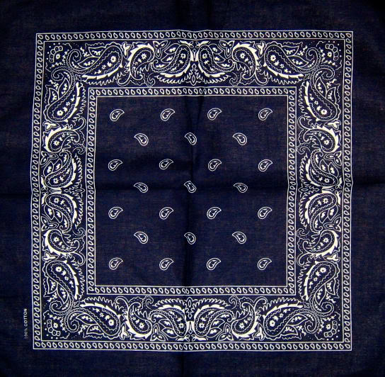 Navy blue bandana with white pattern background close up Stock Photo  Alamy