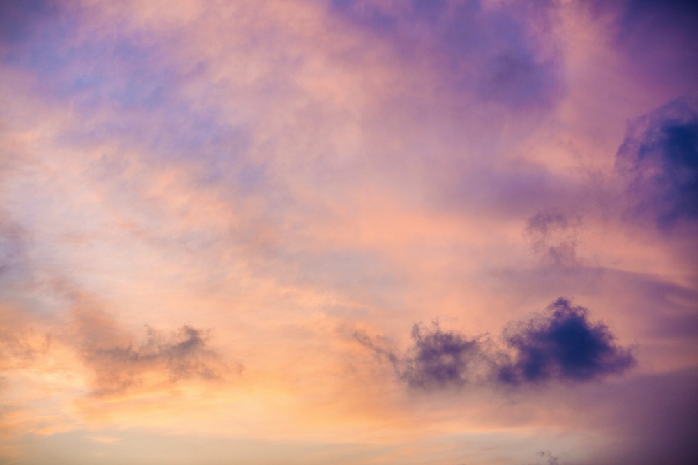 Beautiful Heavy Clouded Blue Sunset Sky Background By Layuee