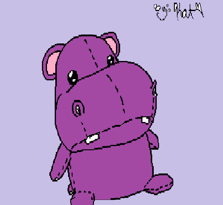 Cute Hippopotamus Drawing Hippo By Cherrypinkcece99