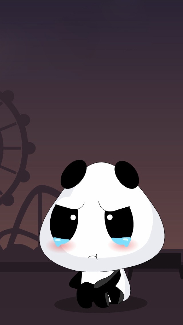 Crying Cartoon Panda Wallpaper iPhone
