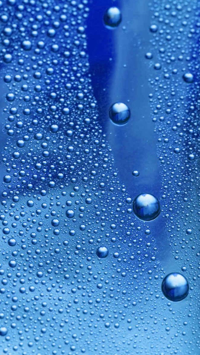 Water drops on blue glass iPhone 5s Wallpaper Download iPhone