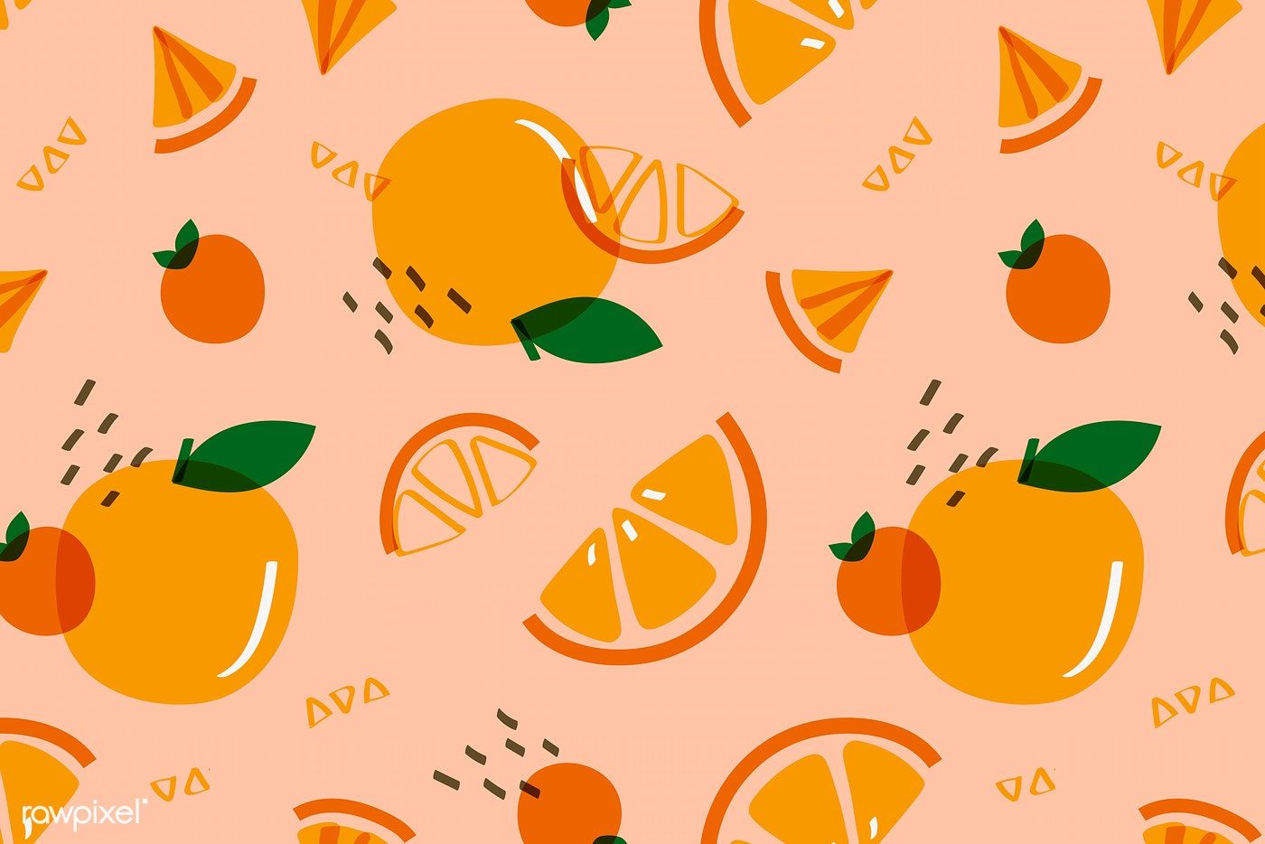 Tropical orange fruit pattern vector free image by rawpixelcom