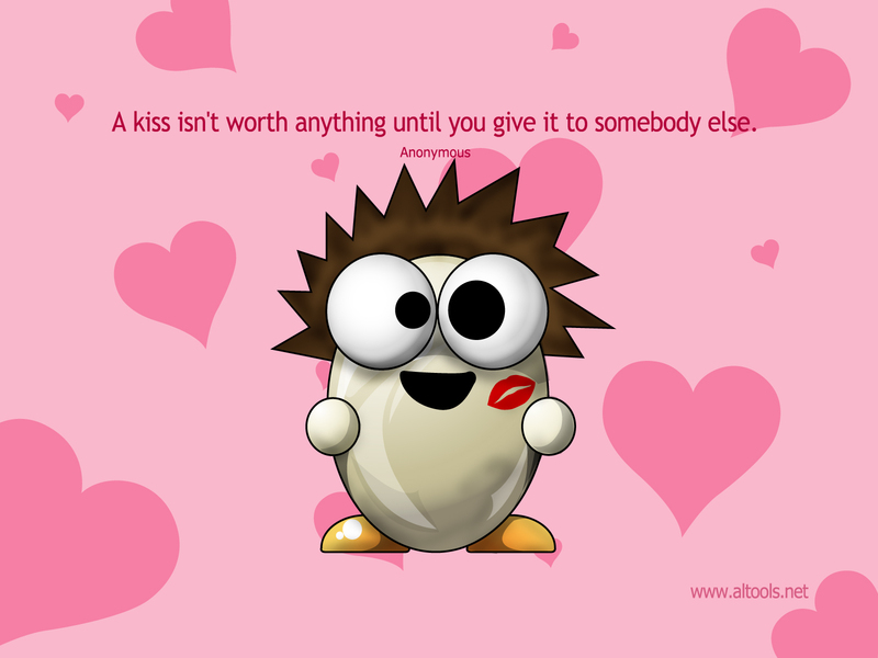 Kisses For You Cartoon Wallpaper