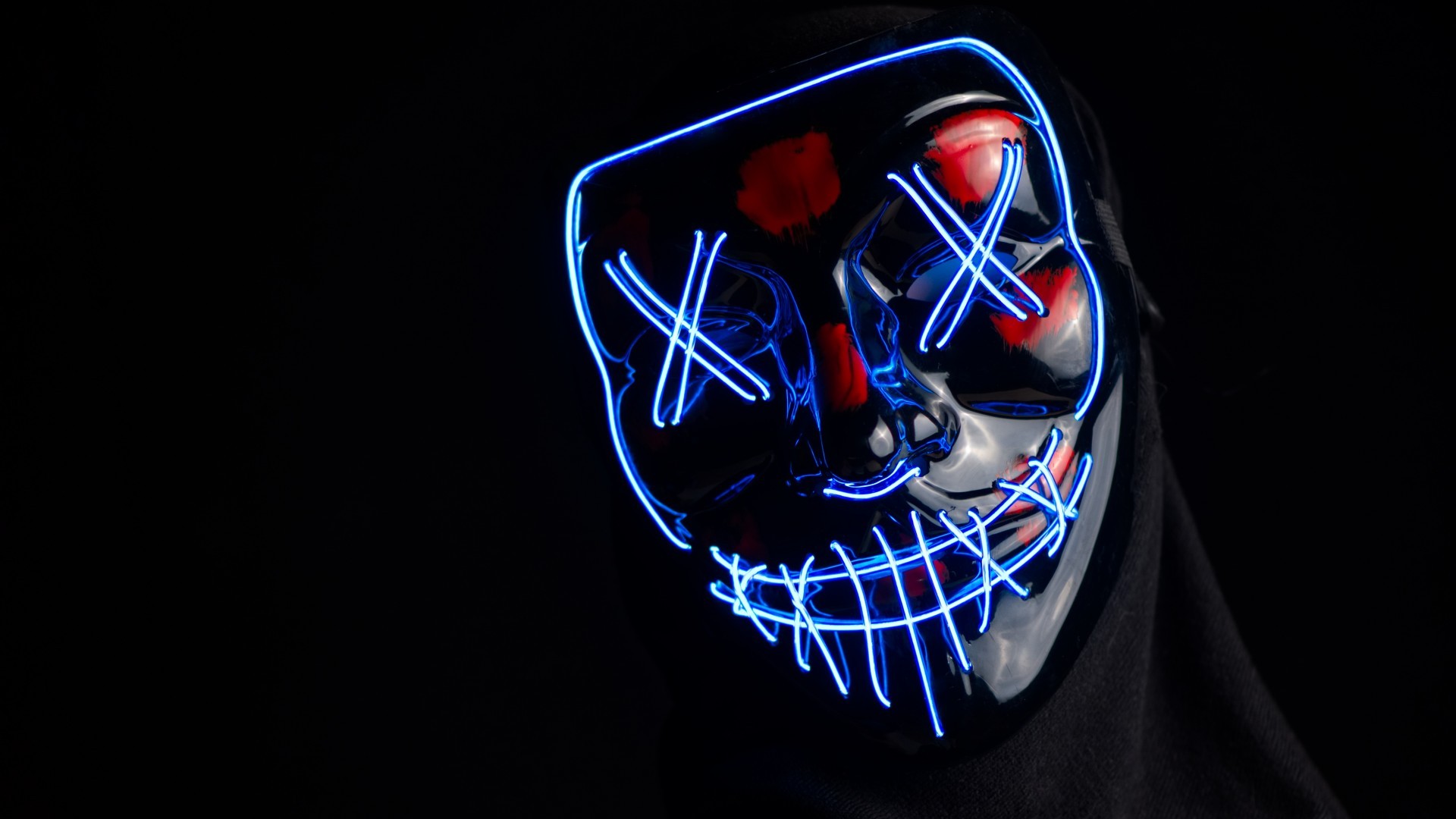 Anonymous Neon Mask Creepy Purge Wallpaper Teahub Io