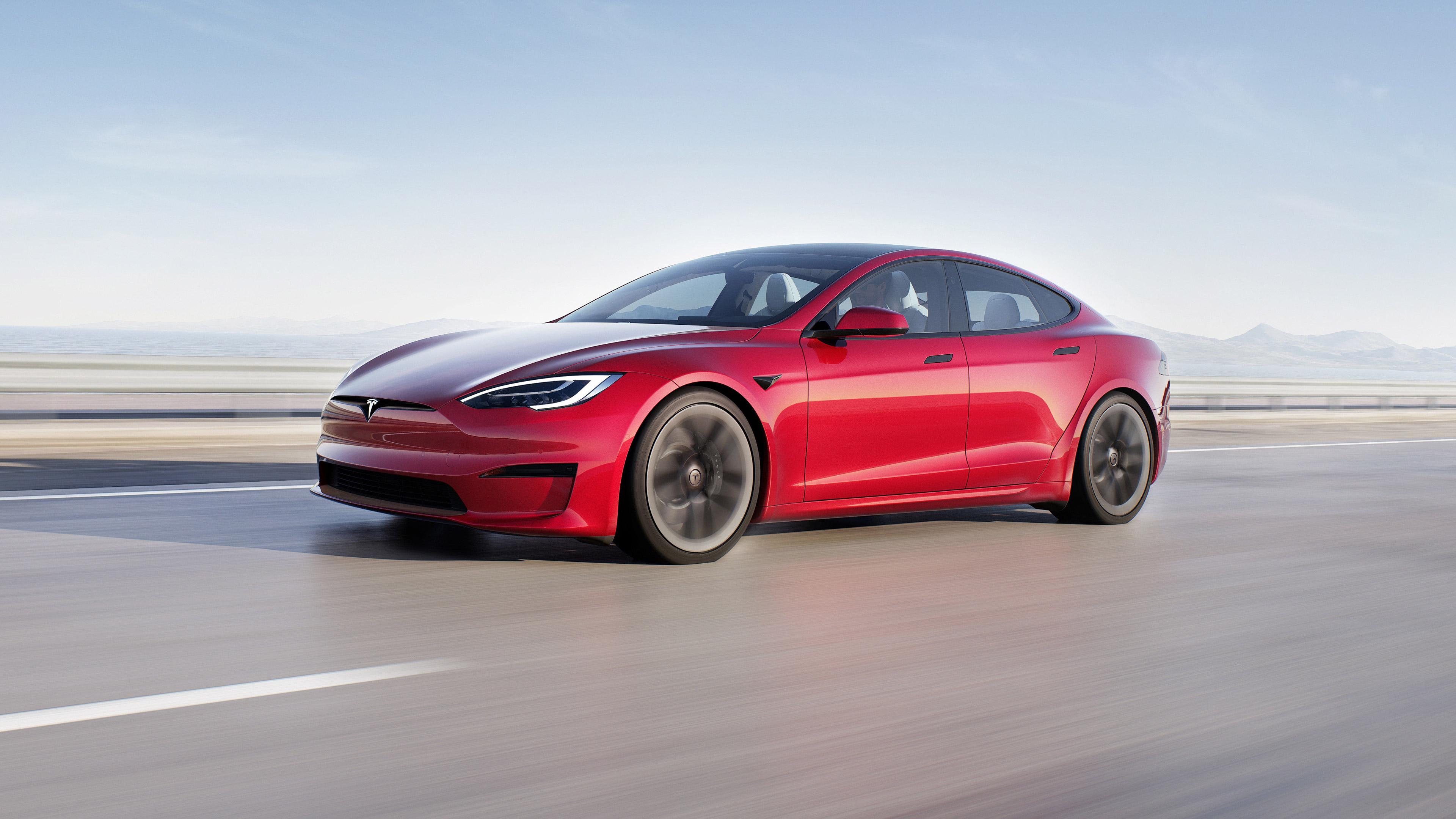 Tesla Model S Plaid Luxury Car Electric Red