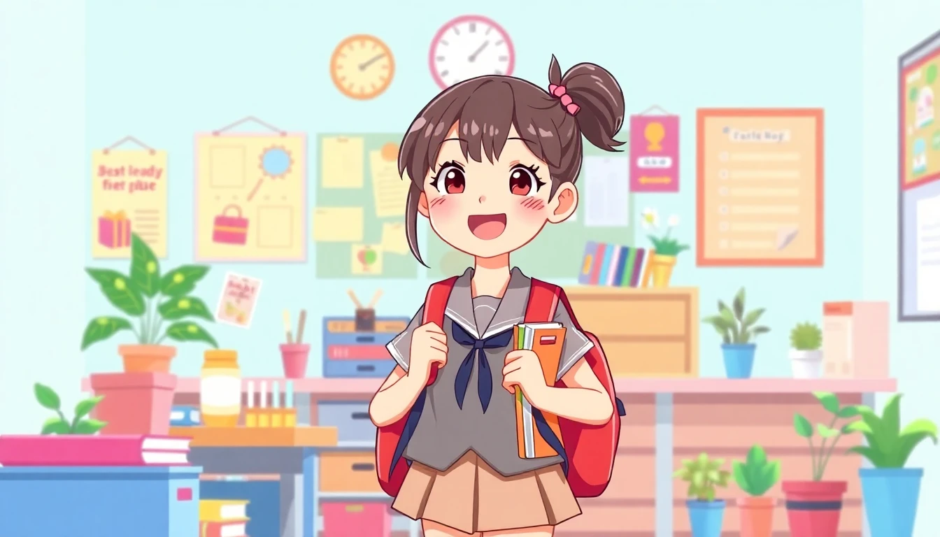Cute School Girl Wallpaper