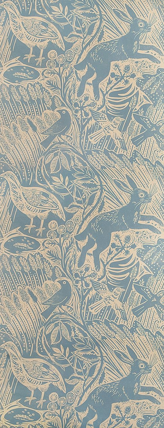 Harvest Hare Wallpaper Per Roll Excellent Lino Print