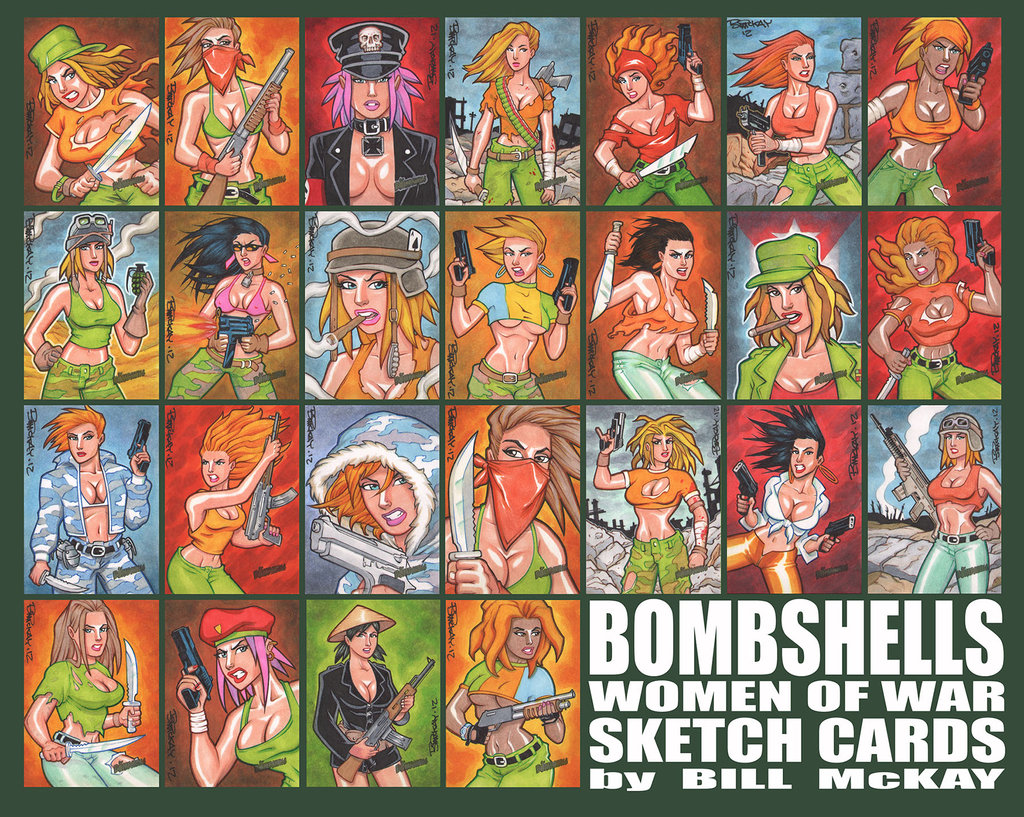 Bombshells Women Of War Sketch Cards By Billmckay