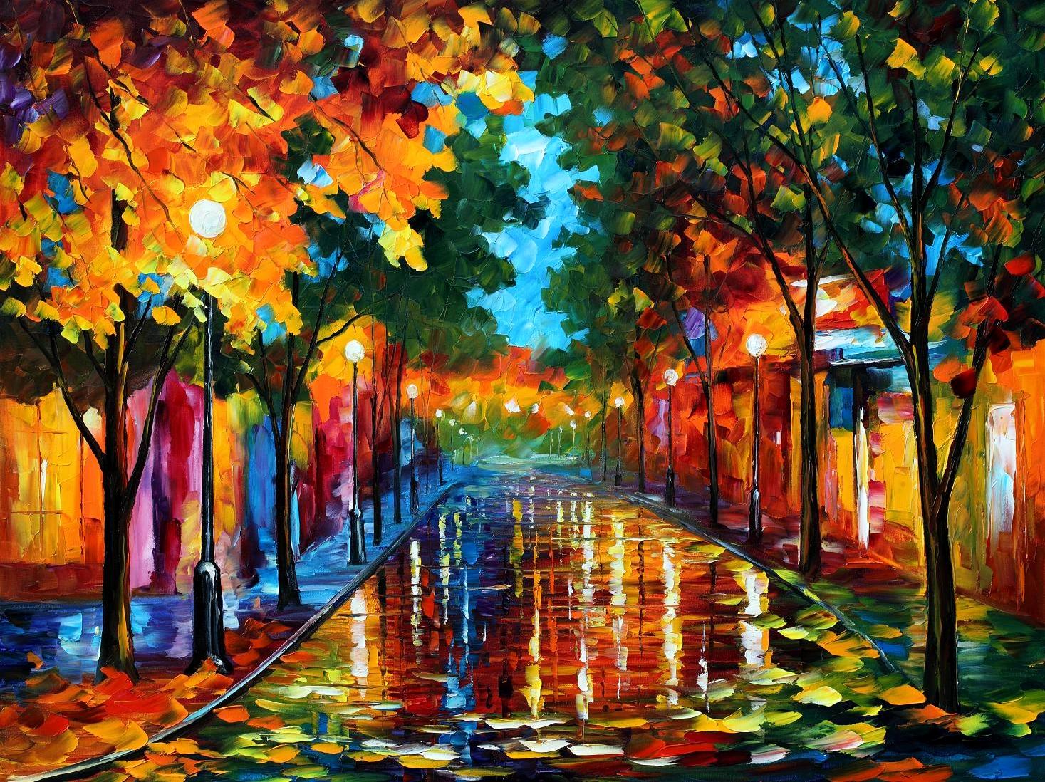 The Gallery For Gt Leonid Afremov Tree Paintings