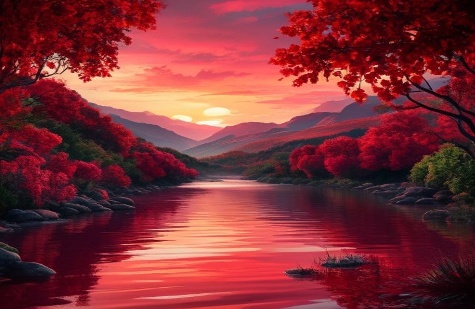 Red Nature Wallpaper
