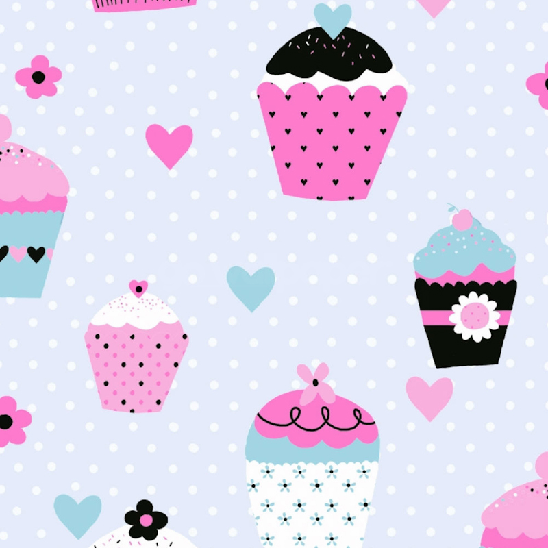 Cutie Cupcakes Blue Girls Wallpaper Gowallpaper