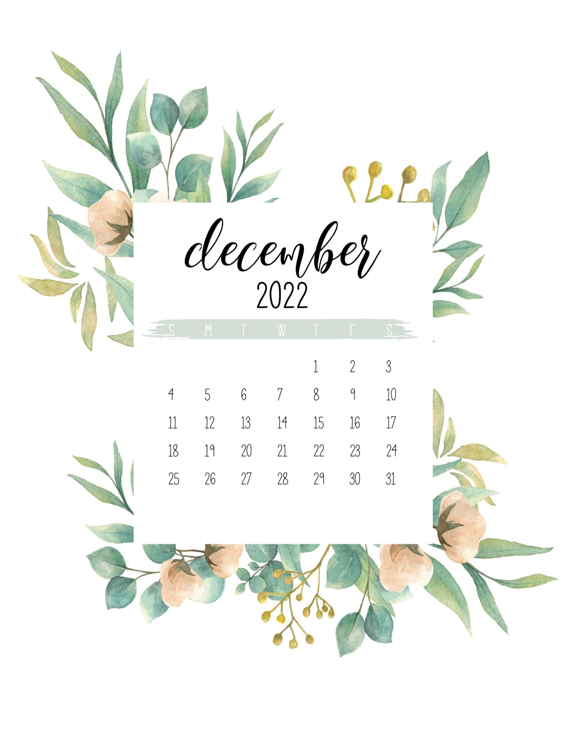Free Floral 2022 Calendar