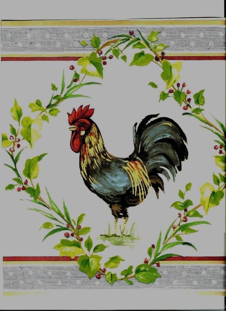 Country Style Rooster Wallpaper Kh5920b