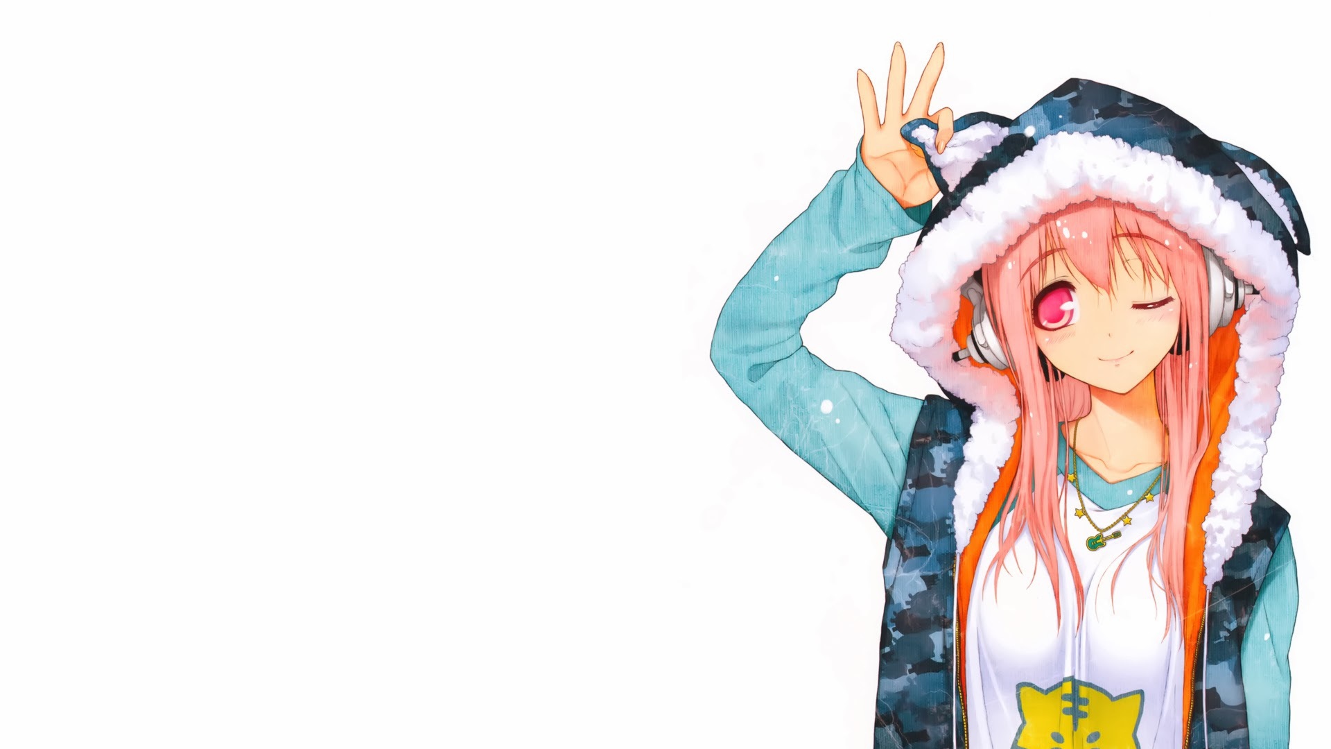 Super Sonico Wallpaper Anime Girl T Shirt Full HD 1080p Background