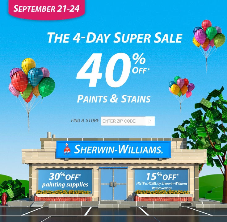 Sherwin Williams Day Super Sale September A Little