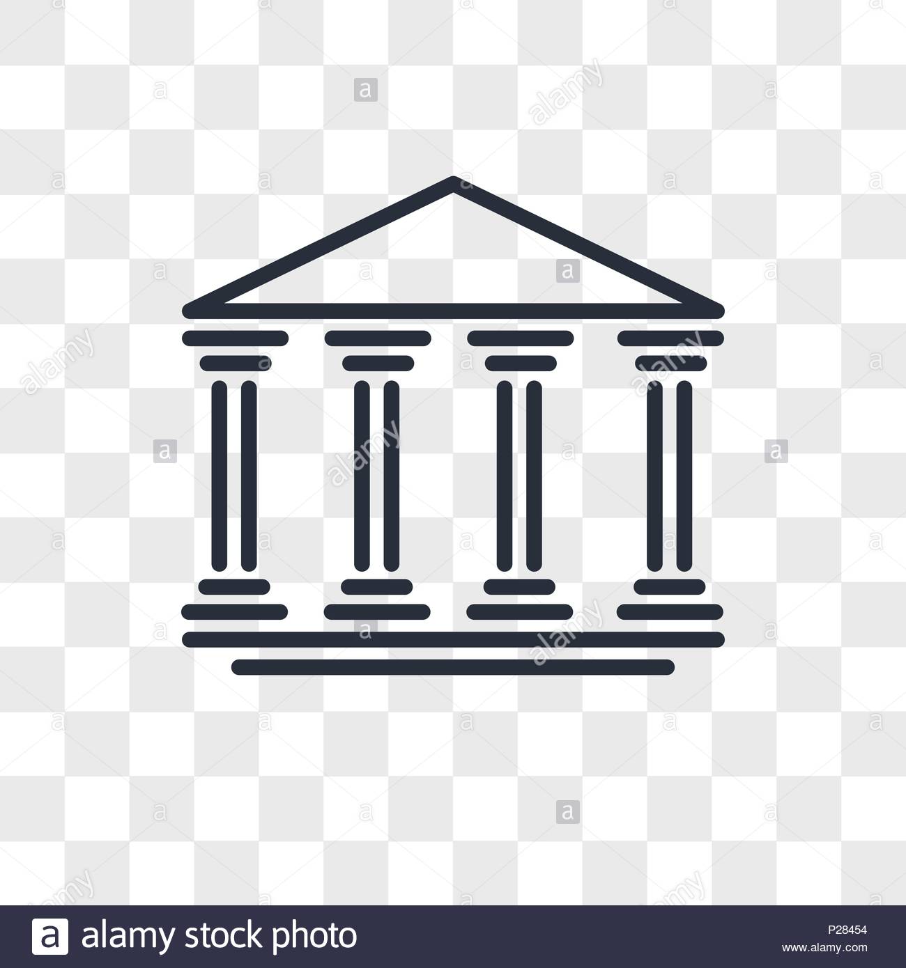 Bank vector icon isolated on transparent background Bank logo