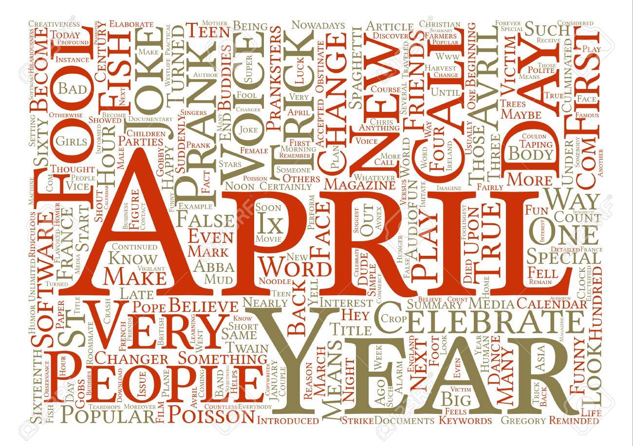 Pranks On April Fool S Day Word Cloud Concept Text Background