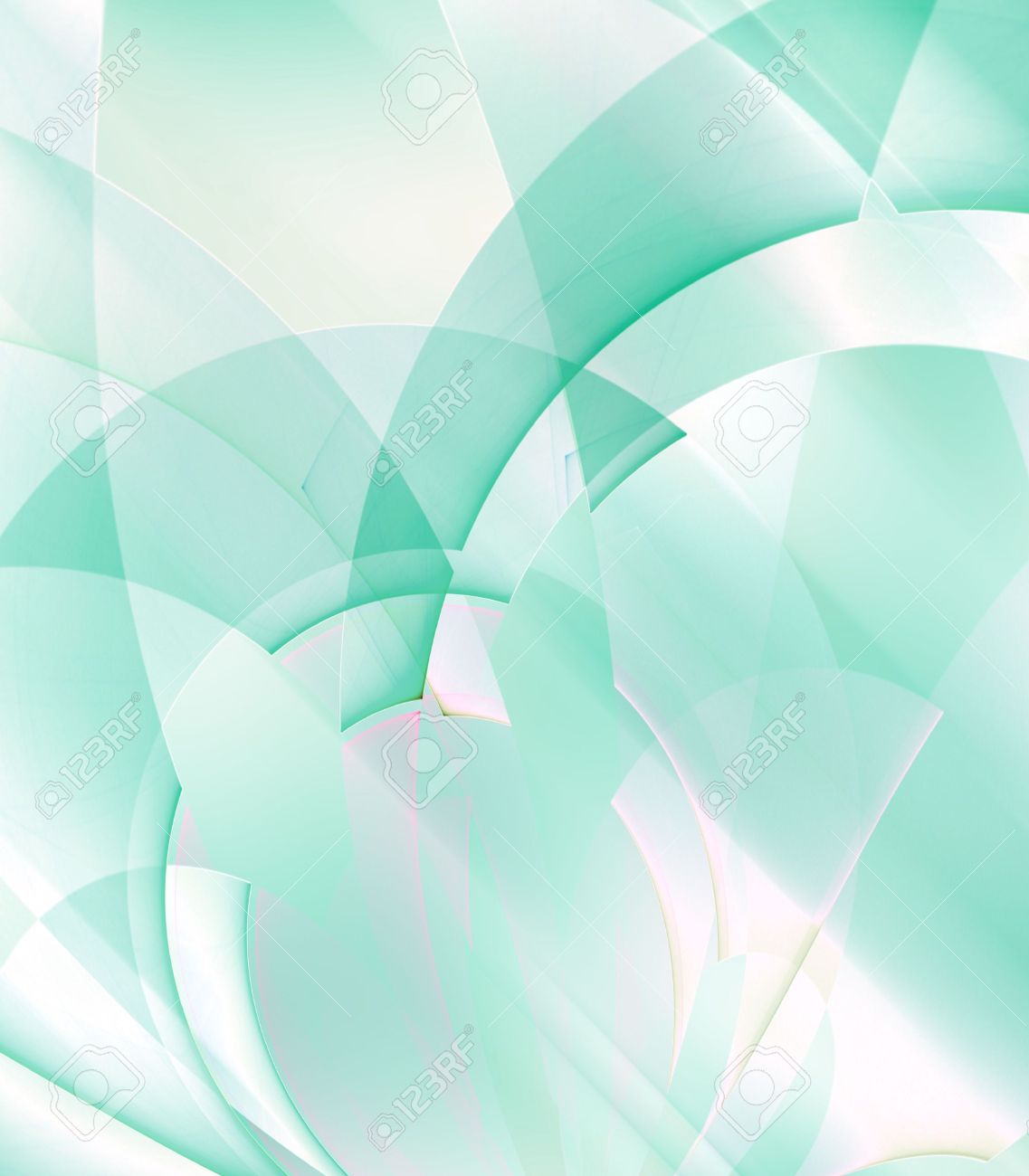 Layered Curves And Arch Patterns In Mint Green Color   Fractal 1137x1300