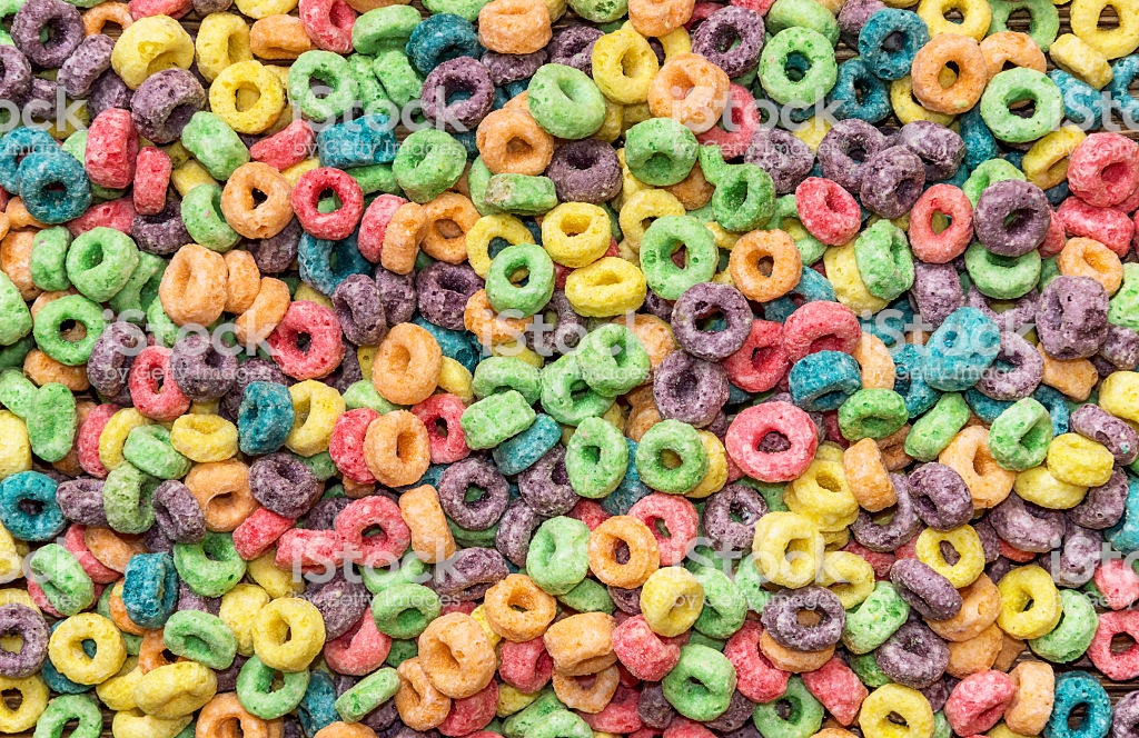 Background Of Round Colorful Cereal Stock Photo Image