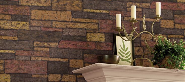 Stones Make This Pattern Look So Real The Faux Stone Wallpaper Is