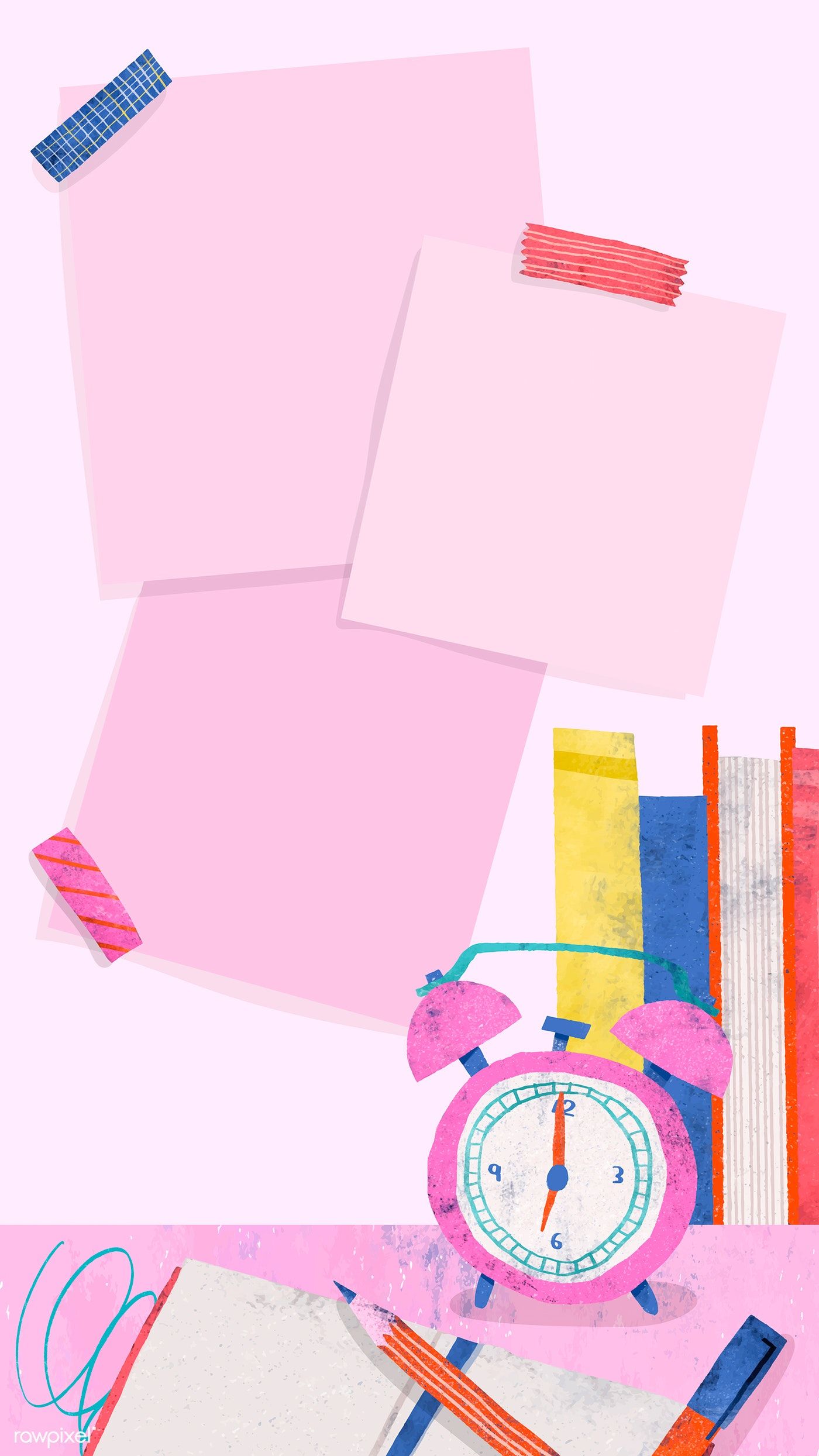 Blank Pink Back To School Mobile Phone Wallpaper Vector Premium
