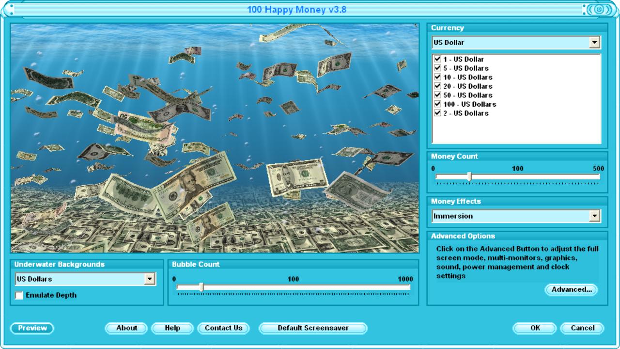 Falling 3d Money Screen Saver With Dollar And Euro