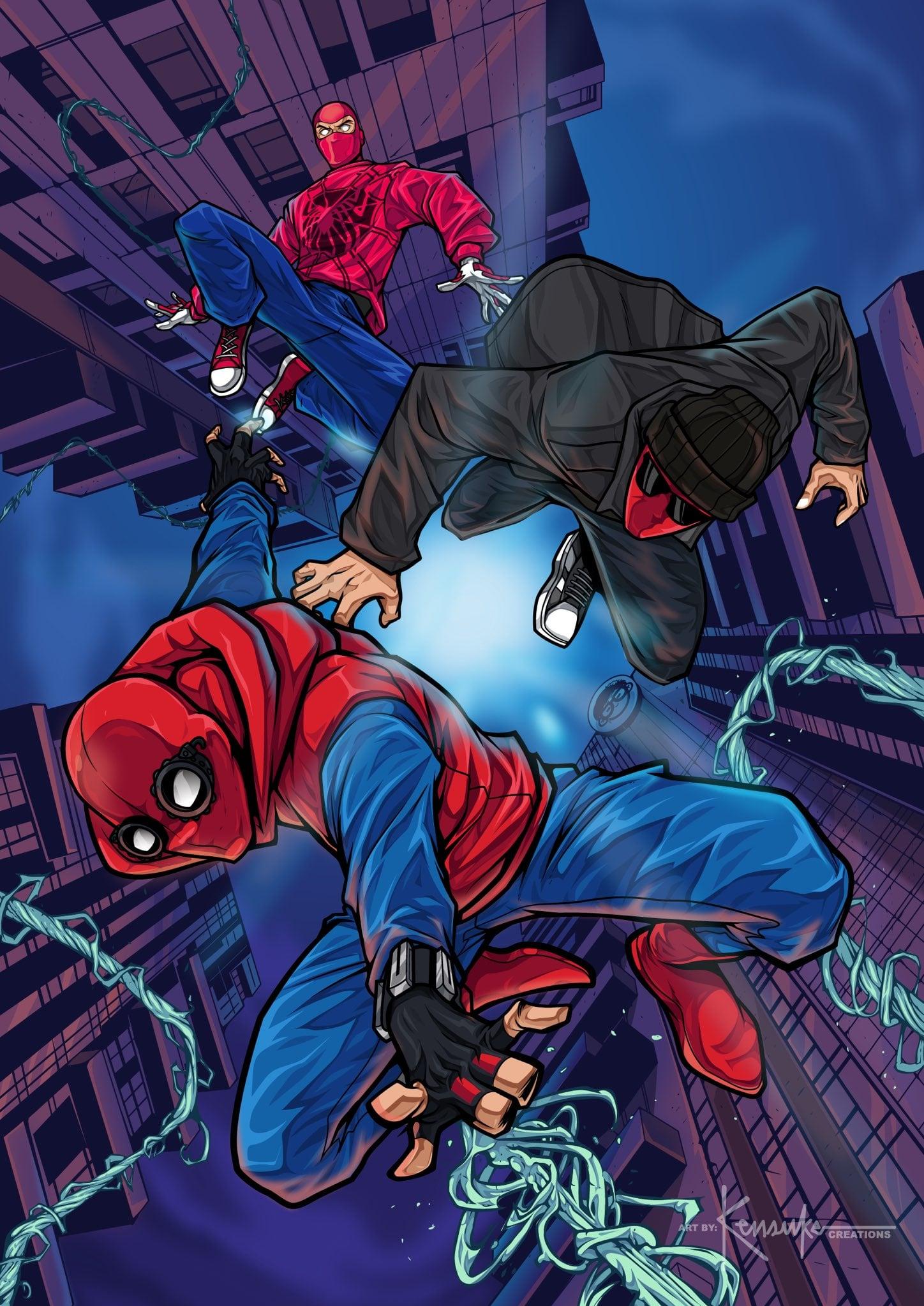 Vigilante Spider Man Trio By Kensuke R Icwalls