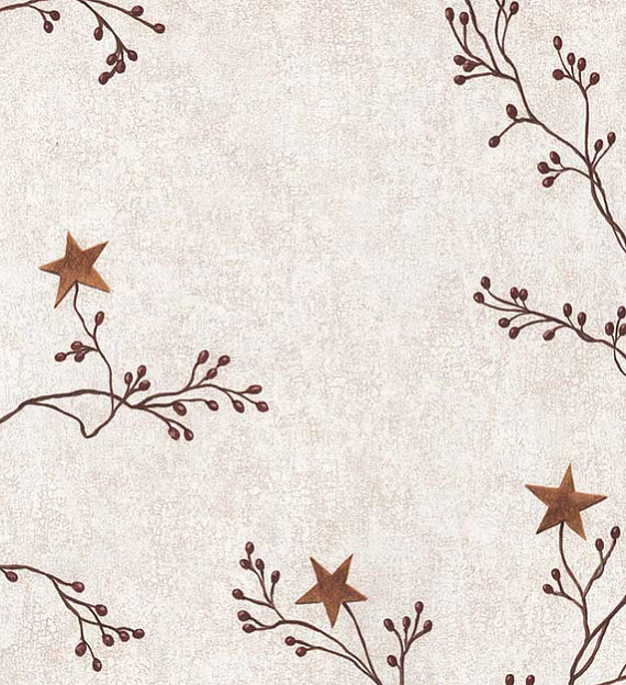Primitive Wallpaper Rustic Vine And Berry By Wallpaperyourworld