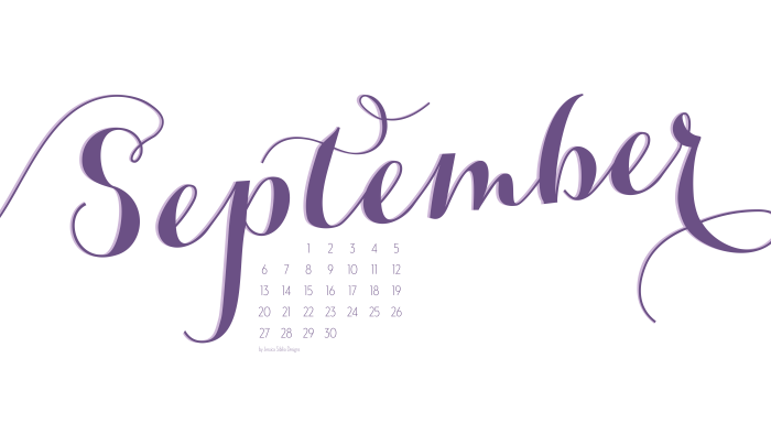 September Desktop Calendar Jessica Sibilia Designs