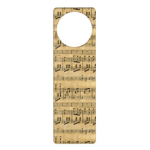 Musical Score Old Parchment Paper Design Door Hangers Zazzle