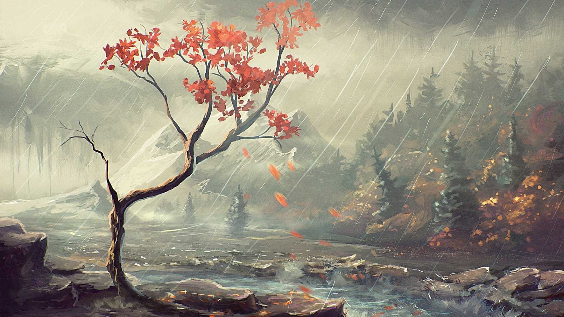 Colorful Tree Painting Wallpaper If The Link Is Broken