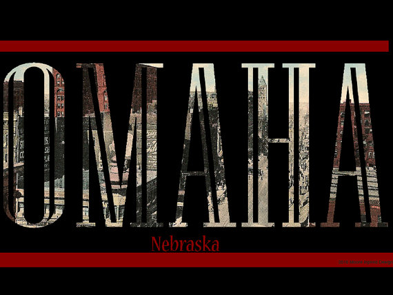 Omaha Nebraska Postcard Letters Design By Mooreinspireddesign