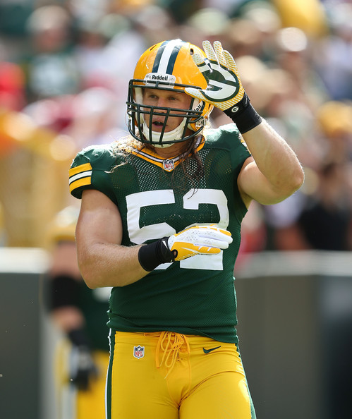 Clay Matthews Of The Green Bay Packers Warms Up