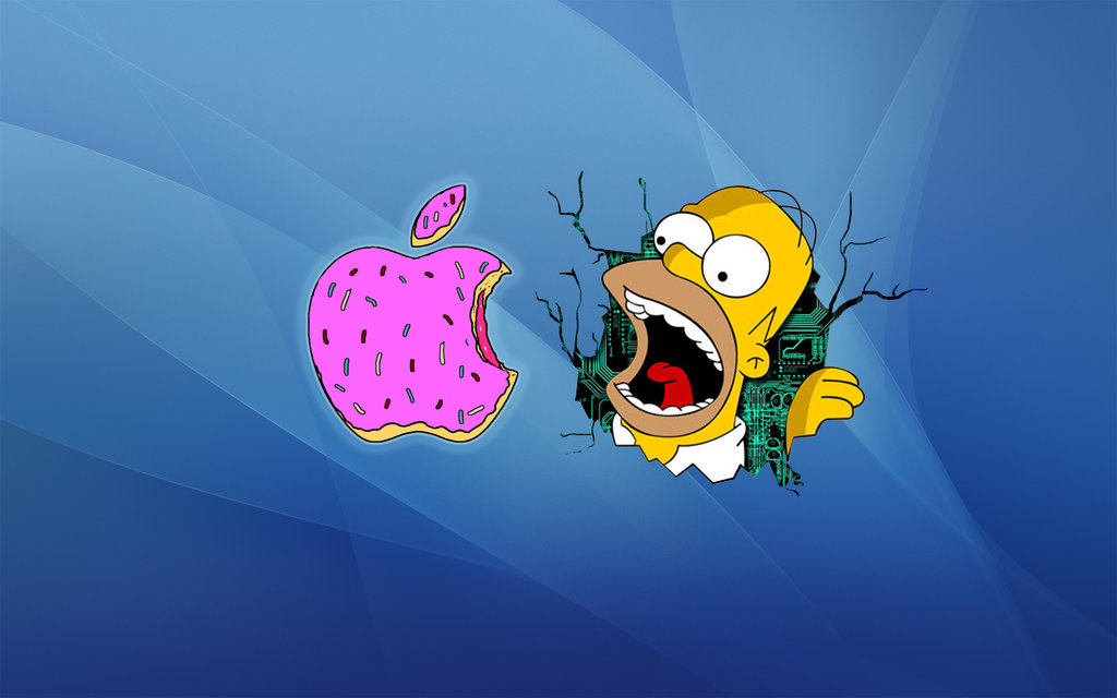 Picstopin Homer Simpson Apple Mac Os X Wallpaper