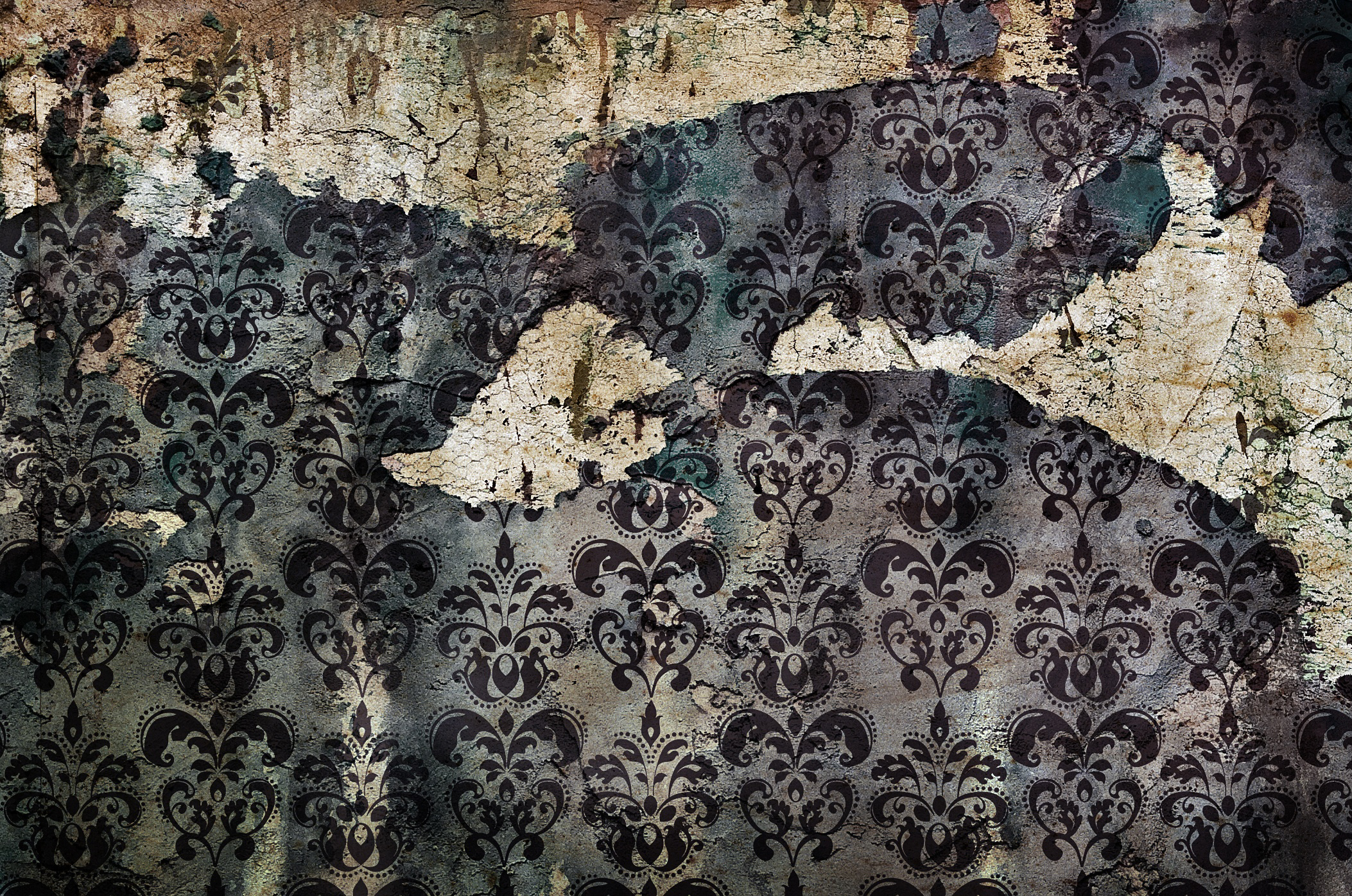 Torn Wallpaper Patterns Oldtimewallpaper Antique