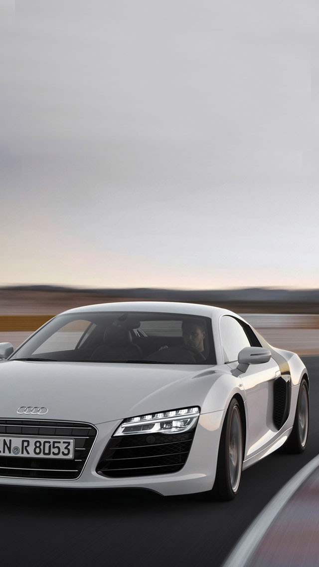 iPhone 5 wallpapers HD   White Audi R8 2013 Backgrounds