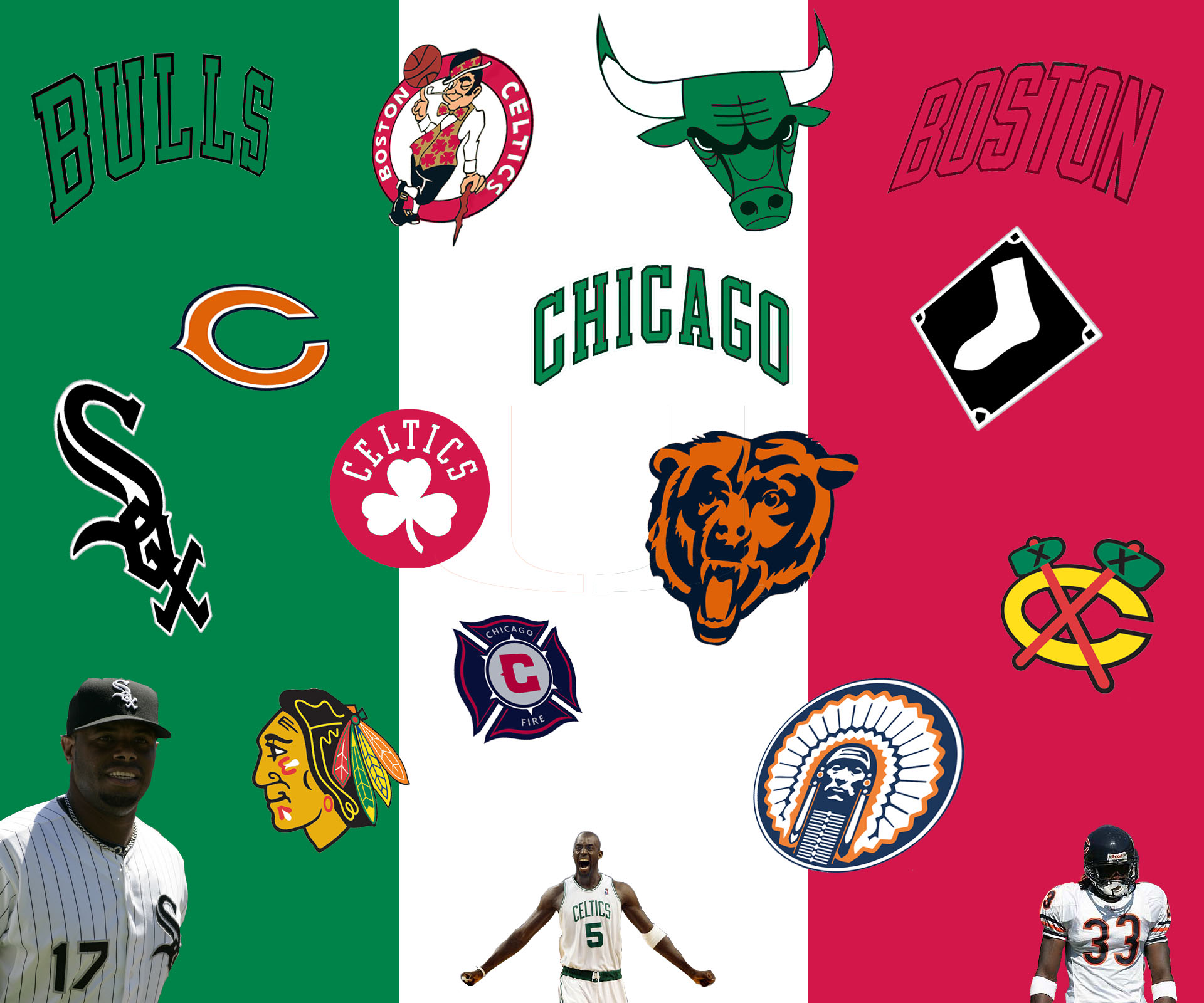Chicago Sports Teams Wallpaper On Italian Flag